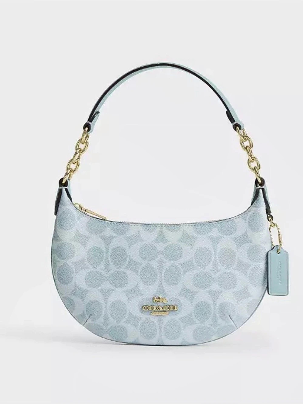 Coach Swinger Bag in Signature Jacquard Blue Like New